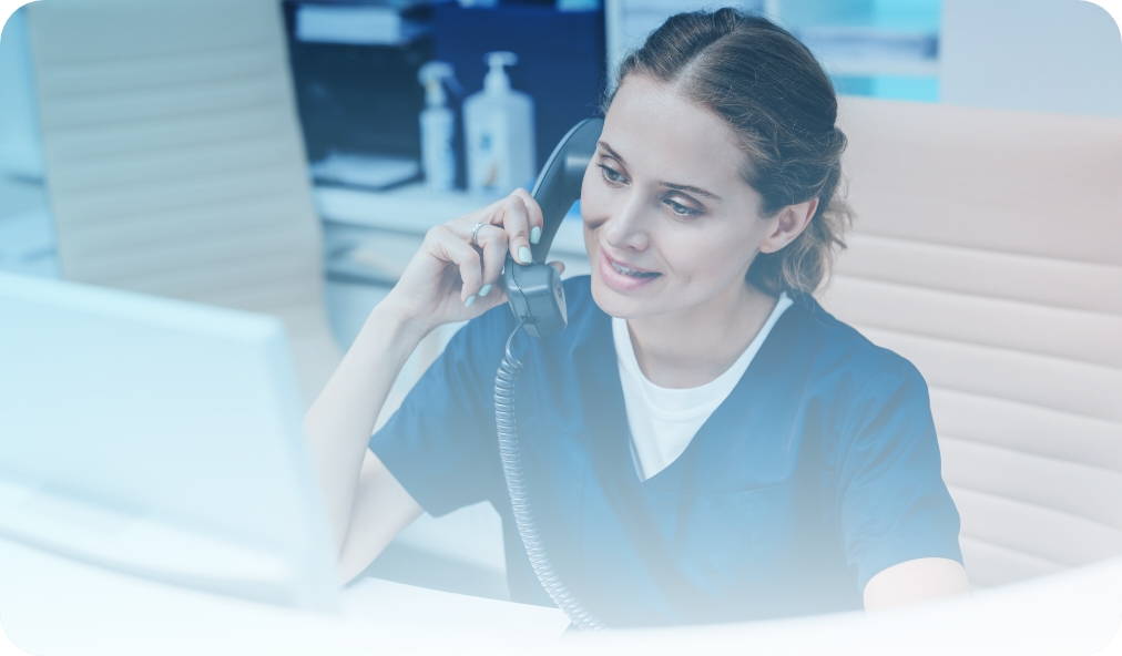 Coordinated care worker on the phone with a patient